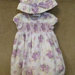 NWT 12-18 Month Janie and Jack Dress and Bonnet